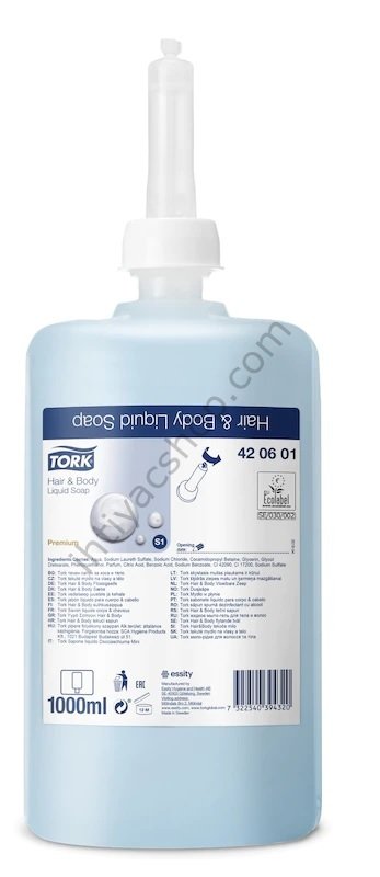 Tork Hair&Body Sıvı Sabun Premium 1L*6