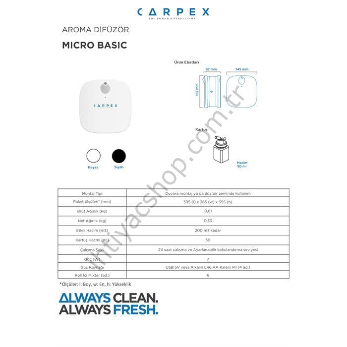 Carpex Micro Koku Makinesi Beyaz + Cute Kartuş