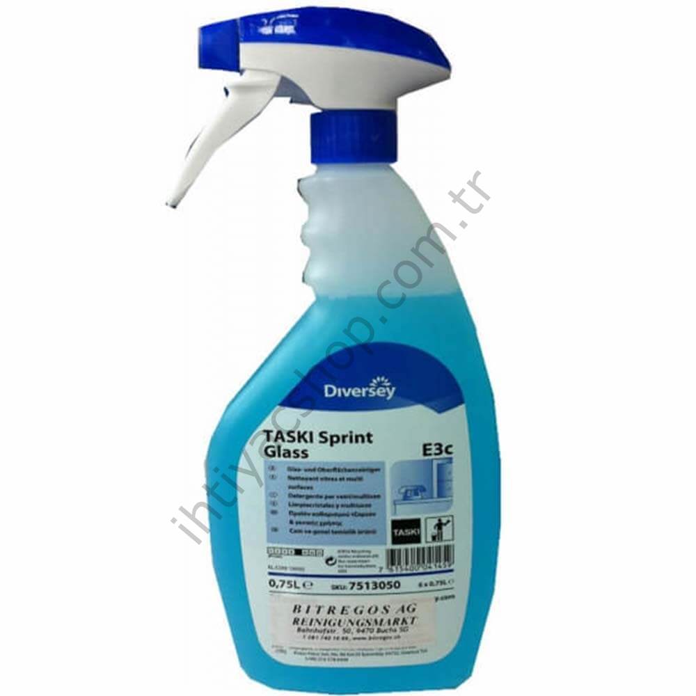 Diversey Taski Sprint Glass Cam ve Parlak Yüzey Temizlik Ürünü 750 ml