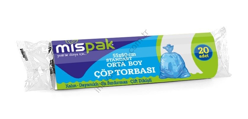 Mispak Rulo Çöp Torbası 55x60 Mavi (Koli içi: 50 Rulo)